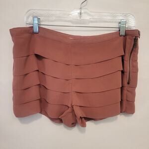 L’Atiste by Amy Dusty Rose Lined Booty Shorts L Side Zipper Poly/Span. Blend